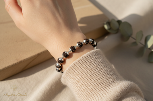 Rudraksha Silver Bracelet – Pure Spiritual Jewelry | Handcrafted in India