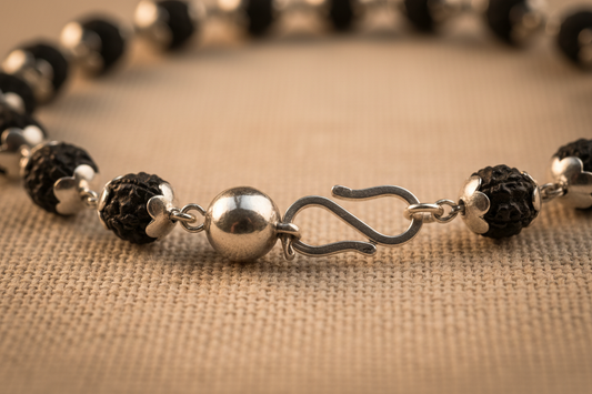 Rudraksha Bracelet – Pure Silver Spiritual Wellness Jewelry