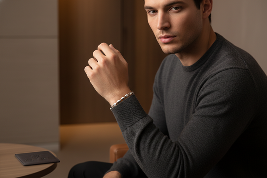 925 Silver Heart Link Bracelet – Refined Masculinity