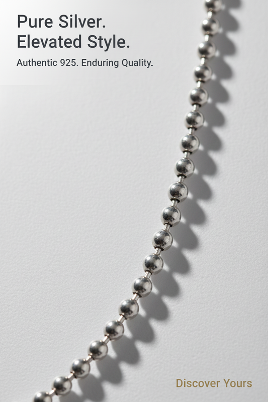 925 Silver Ball Chain Necklace – Minimalist Shine