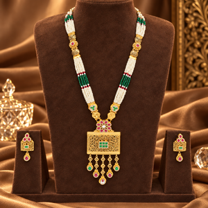 Meher Jharokha Gold Plated Silver Long Set