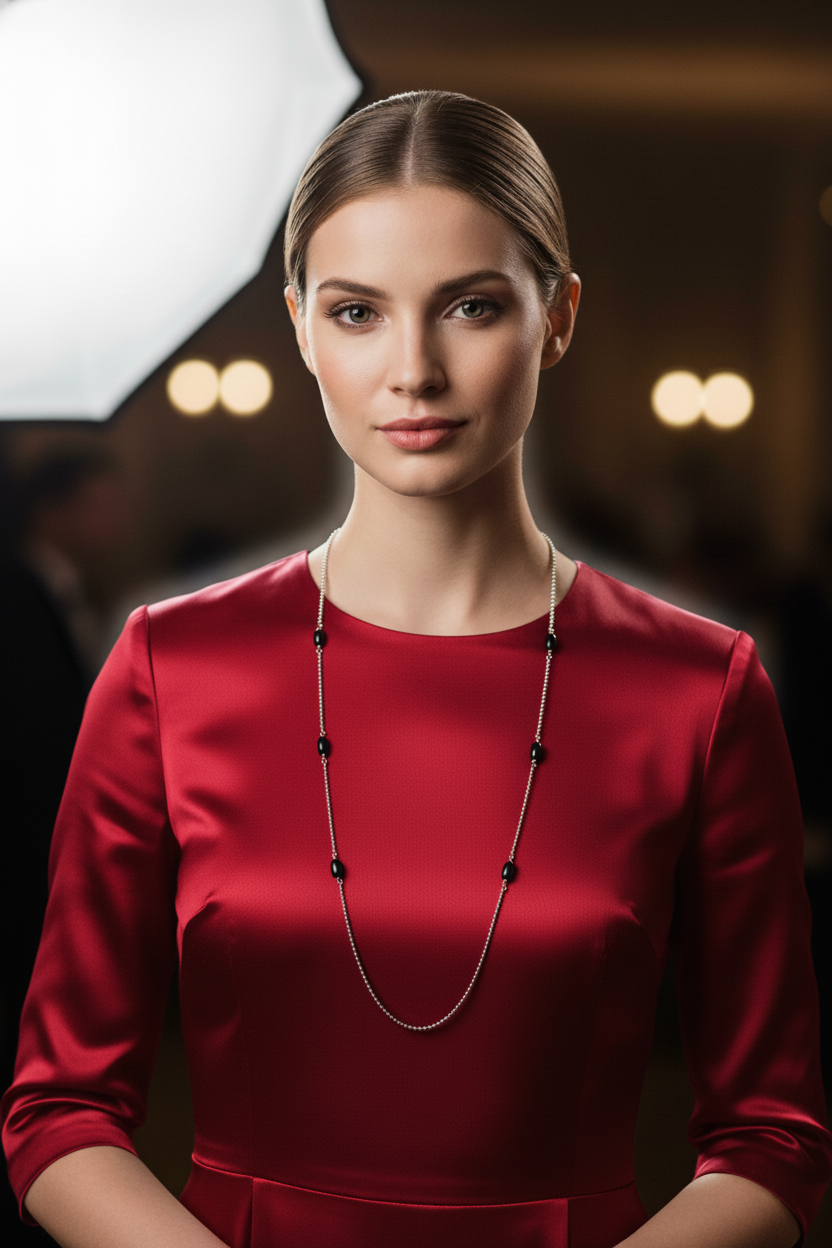 925 Silver Ball Chain Necklace with Black Beads – Timeless Symbolism