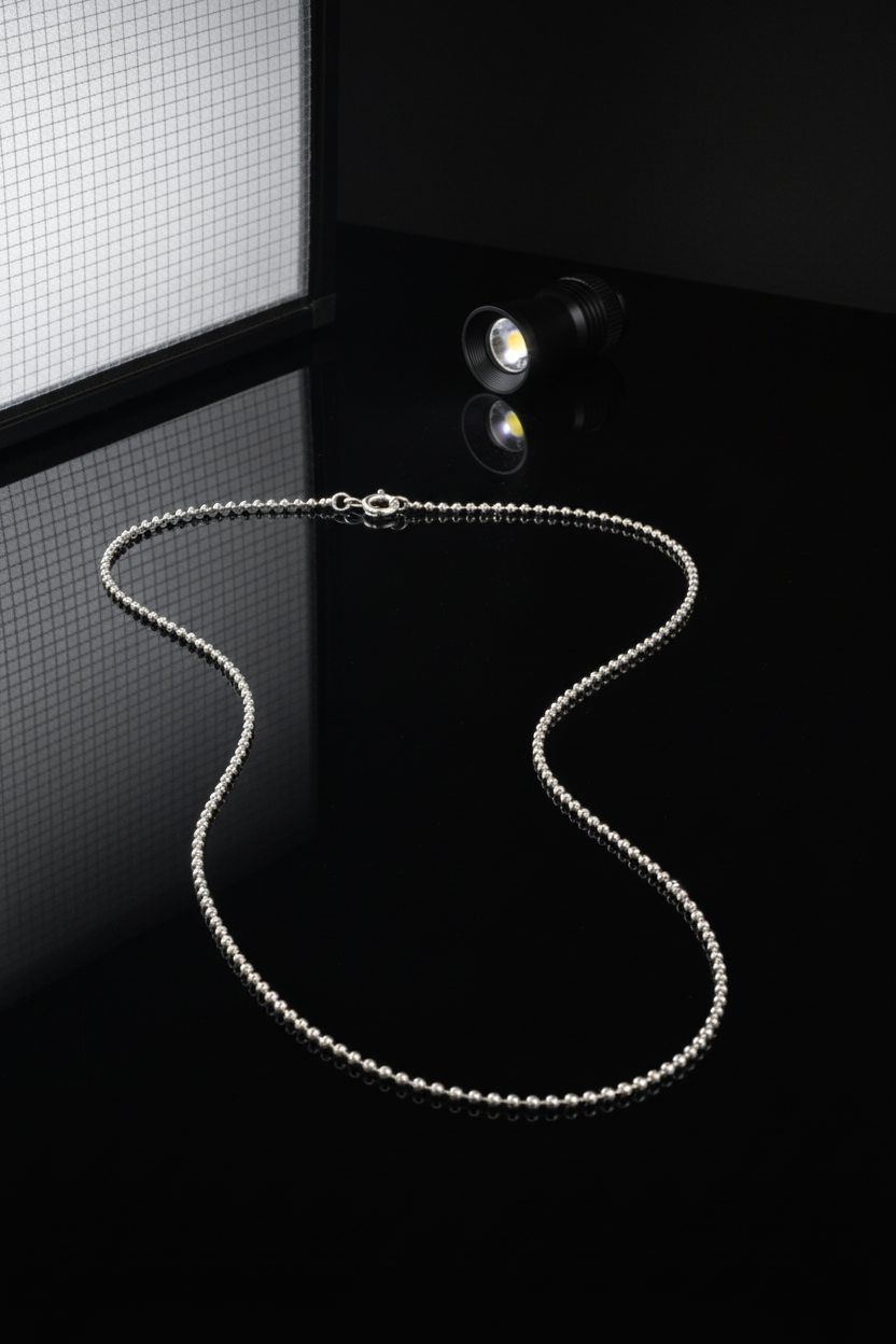 925 Silver Ball Chain Necklace – Minimalist Shine