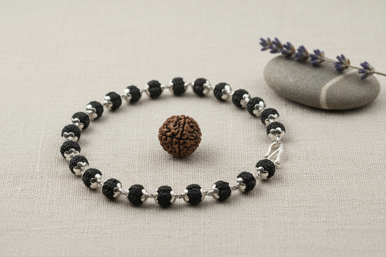 Rudraksha Silver Bracelet – Pure Spiritual Jewelry | Handcrafted in India