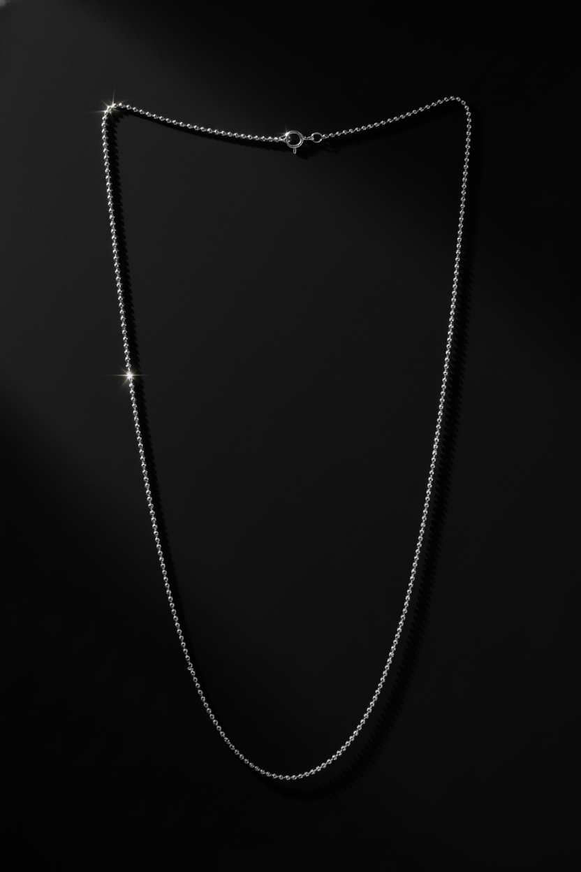 925 Silver Ball Chain Necklace – Minimalist Shine