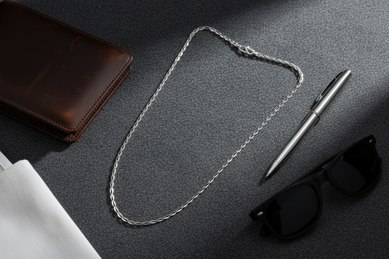 925 Silver Sculpted Chain Necklace – Timeless Statement