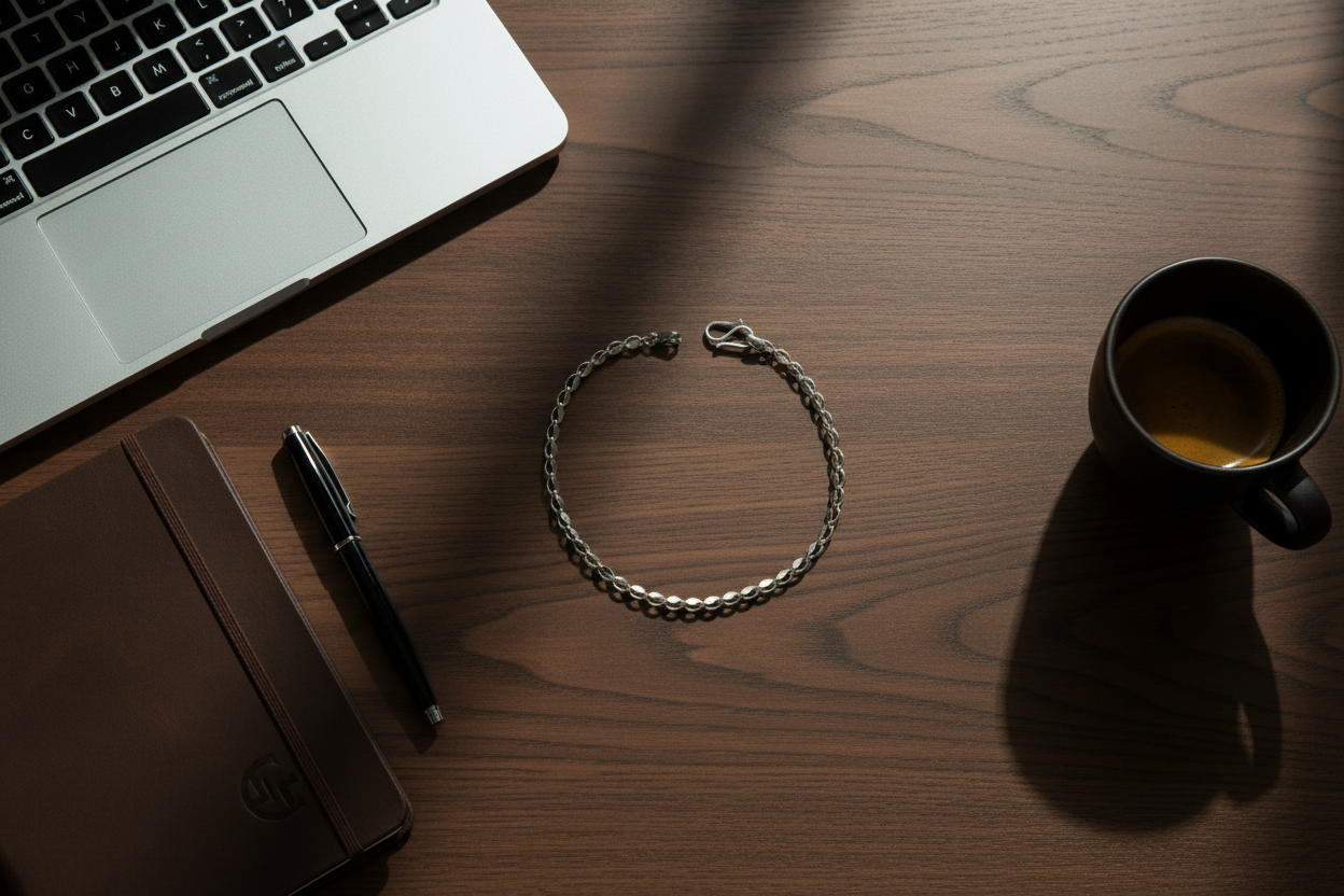 Refined 925 Sterling Silver Sculpted Link Bracelet – Masculine Elegance