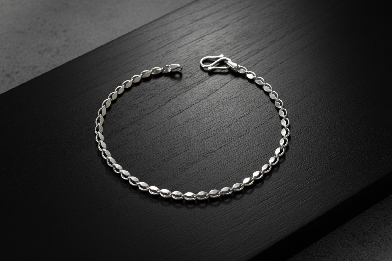 Refined 925 Sterling Silver Sculpted Link Bracelet – Masculine Elegance