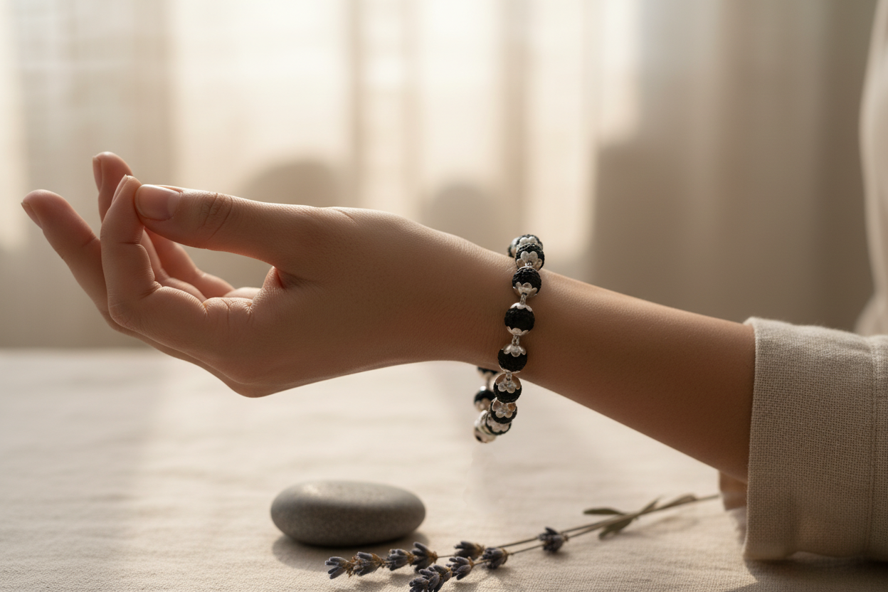 Rudraksha Bracelet – Pure Silver Spiritual Wellness Jewelry
