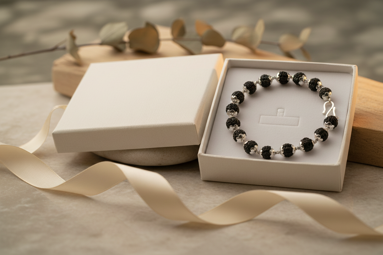 Rudraksha Silver Bracelet – Pure Spiritual Jewelry | Handcrafted in India