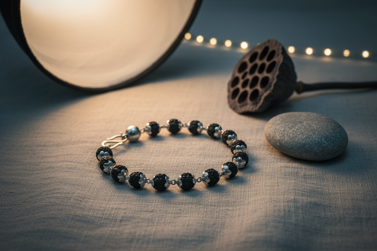 Rudraksha Bracelet – Pure Silver Spiritual Wellness Jewelry