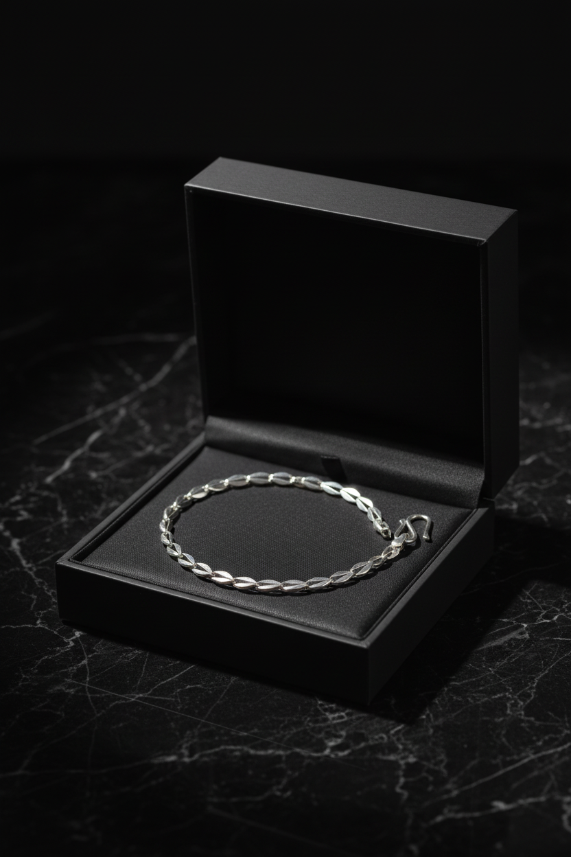 Sterling Silver Sculpted Link Bracelet – Timeless Urban Masculinity