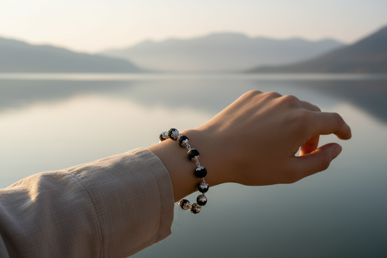 Premium Rudraksha Silver Bracelet – Divine Protection & Style
