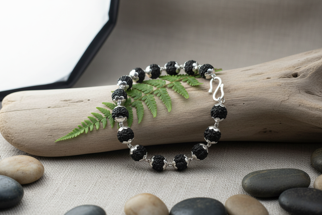 Rudraksha Silver Bracelet – Pure Spiritual Jewelry | Handcrafted in India