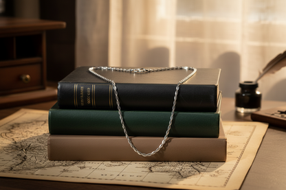 925 Silver Sculpted Chain Necklace – Timeless Statement