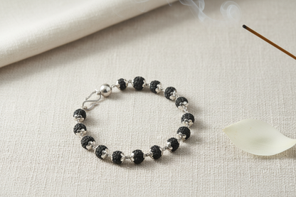 Rudraksha Bracelet – Pure Silver Spiritual Wellness Jewelry