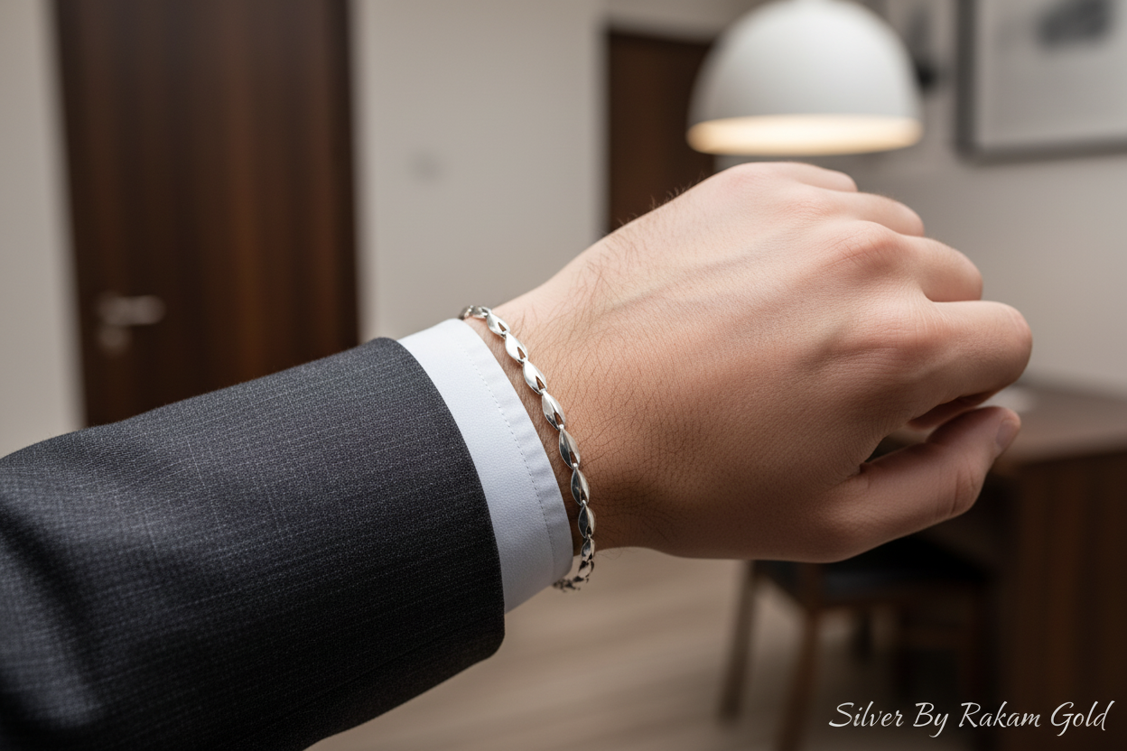 925 Silver Heart Link Bracelet – Refined Masculinity