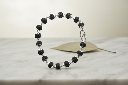 Rudraksha Silver Bracelet – Pure Spiritual Jewelry | Handcrafted in India
