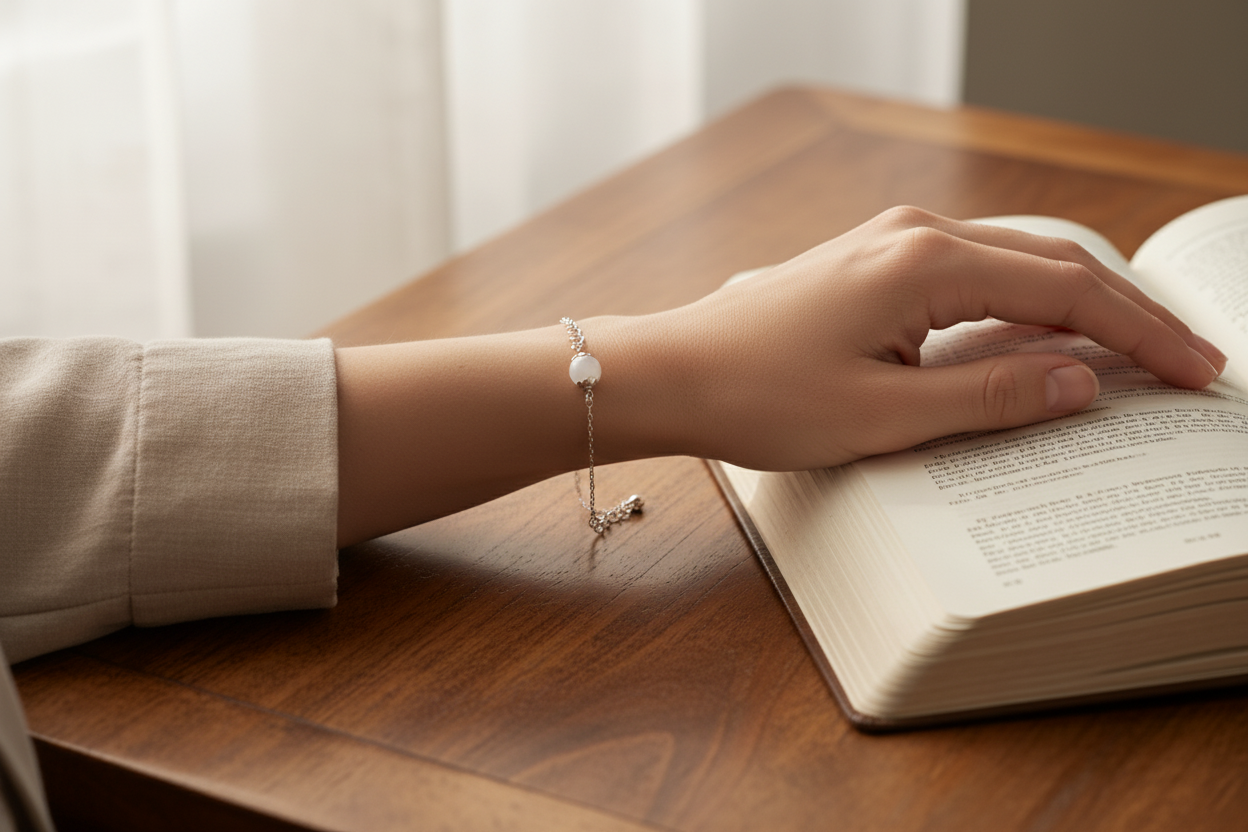 Minimalist Pearl & Sterling Silver Bracelet – Everyday Elegance