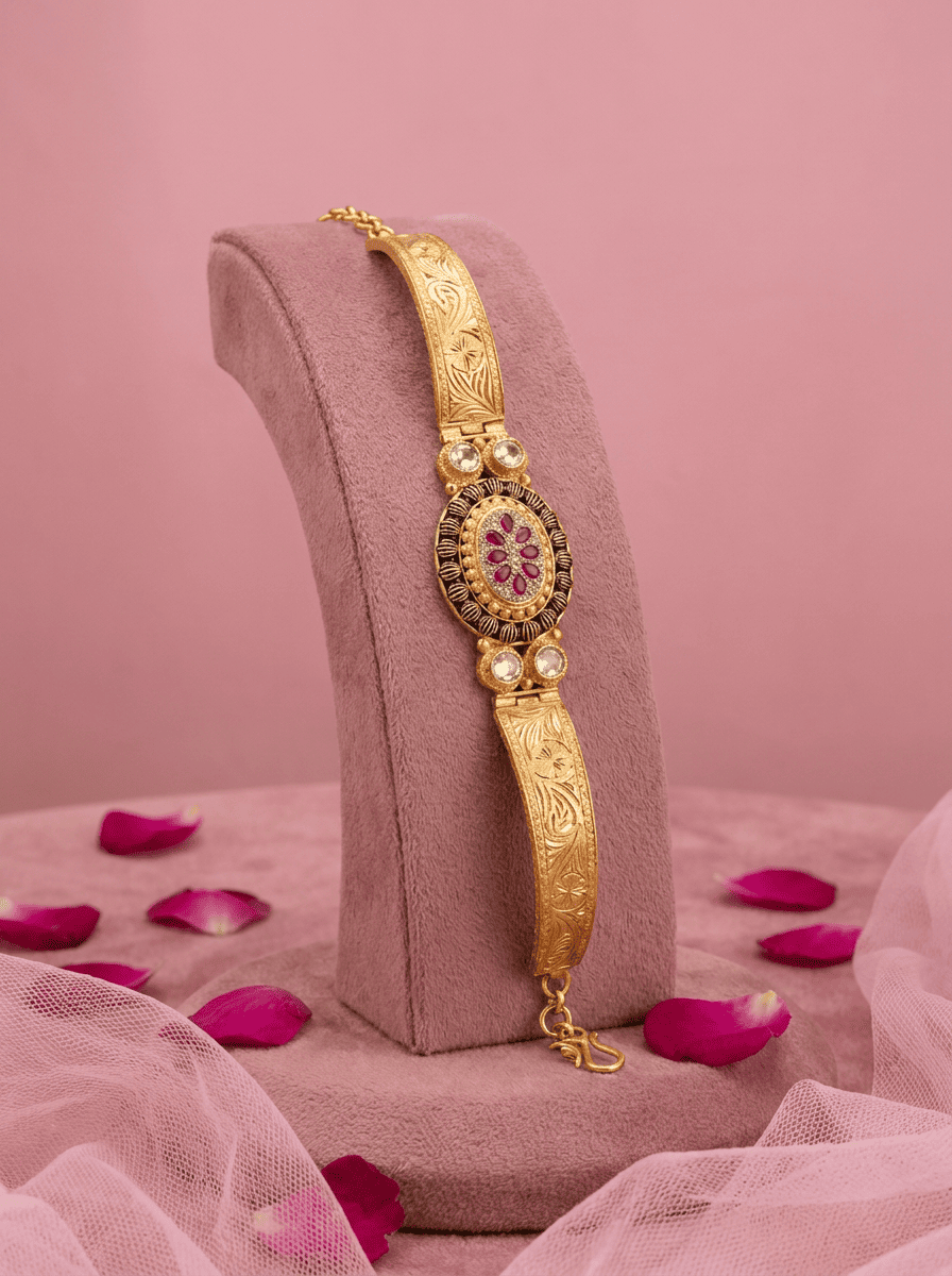 Manikya Chakra Gold Plated Silver Bracelet