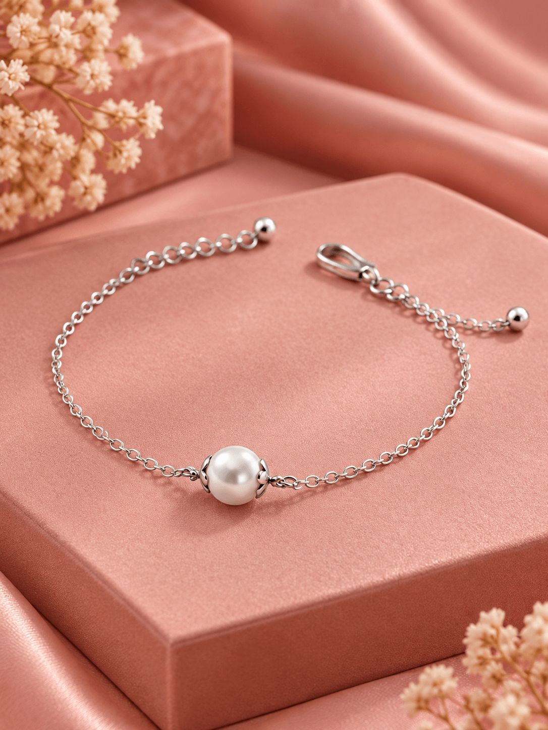 Minimalist Pearl & Sterling Silver Bracelet – Everyday Elegance