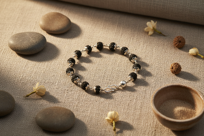 Premium Rudraksha Silver Bracelet – Divine Protection & Style 3