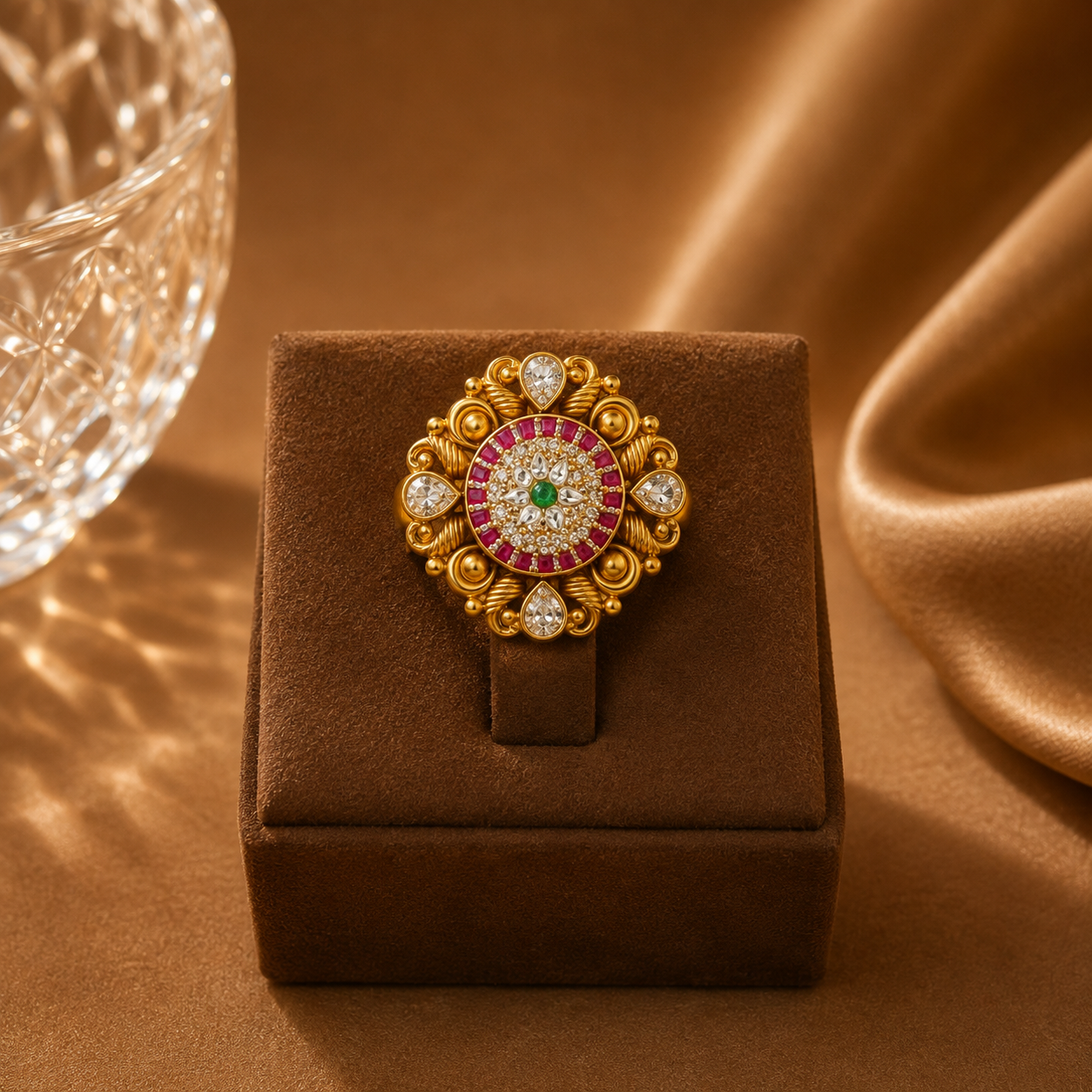 Padmaraga Floral Ring