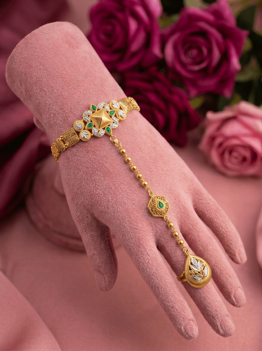 Panna Jharokha Gold Plated Silver Hath Paan